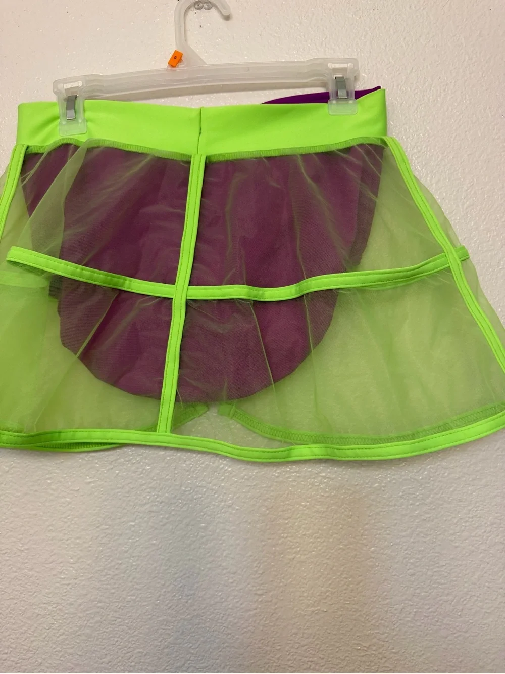 Kelle dance lyrical contemporary costume neon purple 2 piece open back LA adult